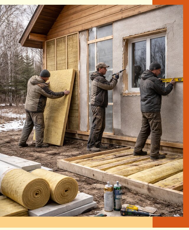 Утепление дачного дома в Острогожске от 4955 руб/м2 — недорого | ТепломастерСтг