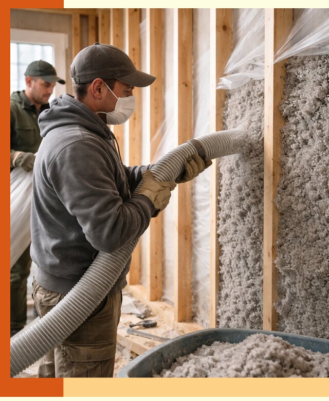 Утепление каркасного дома эковатой в Острогожске — качественно и надолго