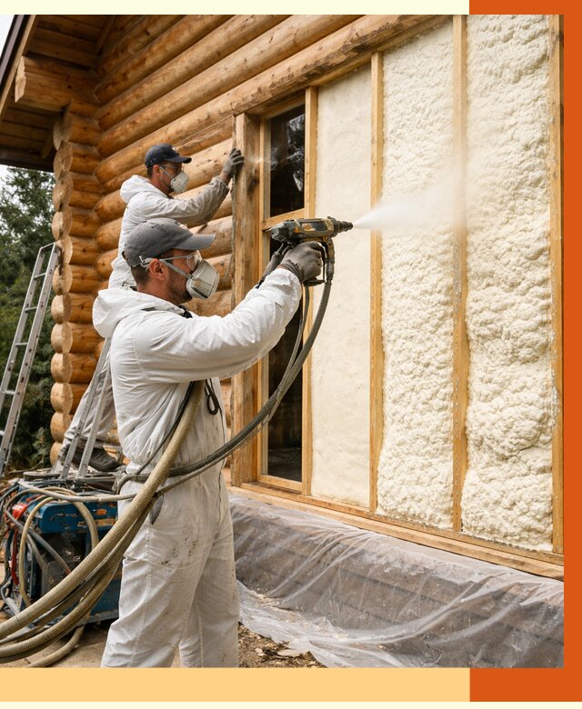 Утепление деревянного дома ППУ в Острогожске от 4381 руб/м2 | ТепломастерСтг — под ключ