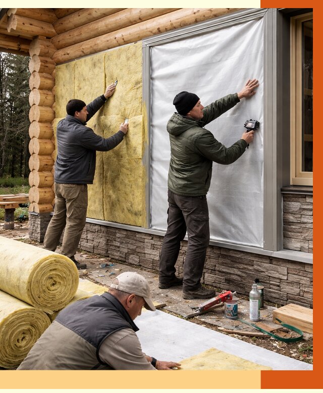 Утепление бревенчатого дома в Острогожске от 7980 руб/м2 — заказать под ключ | ТепломастерСтг