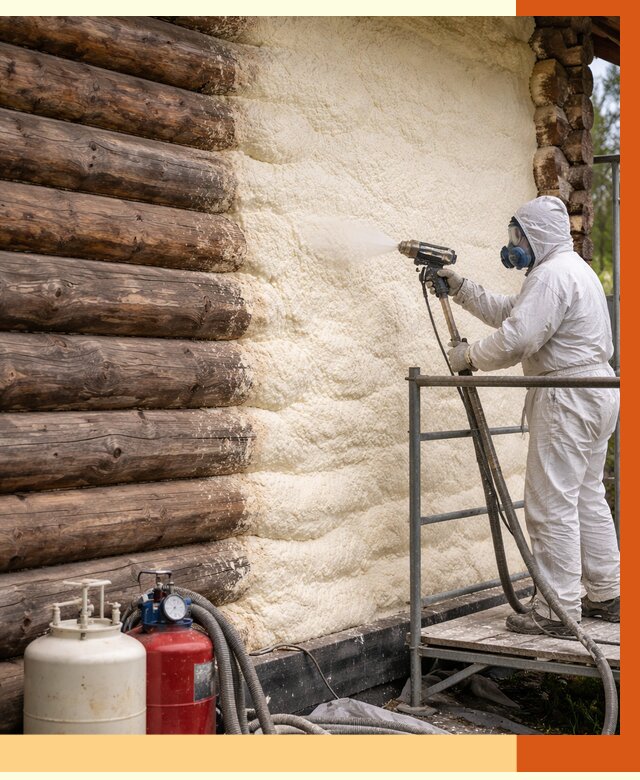 Утепление бревенчатого дома ППУ в Острогожске под ключ от 6519 руб. | ТепломастерСтг