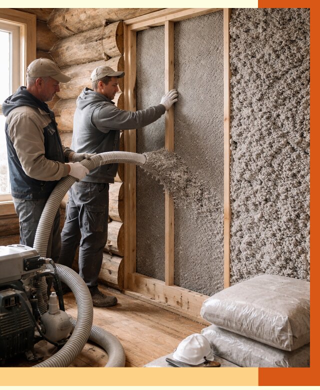 Утепление бревенчатого дома эковатой в Острогожске от 2869 руб. | ТепломастерСтг