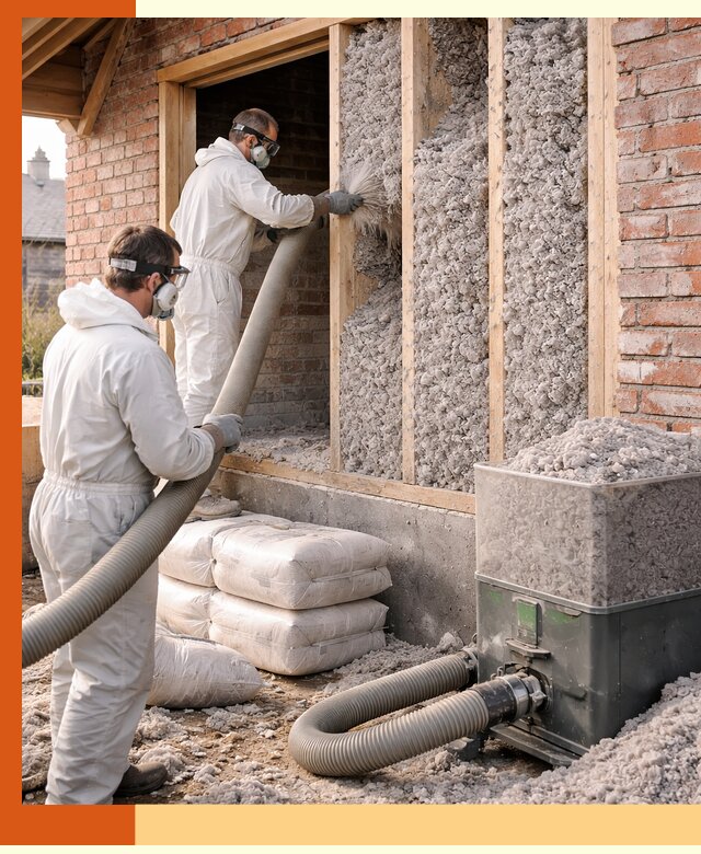 Утепление кирпичного дома эковатой в Острогожске