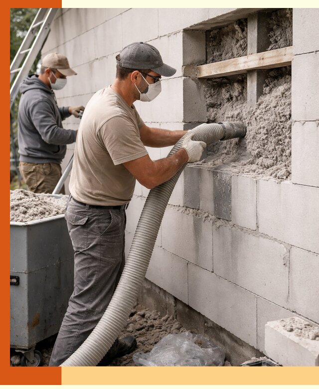 Утепление дома из газобетона эковатой в Острогожске