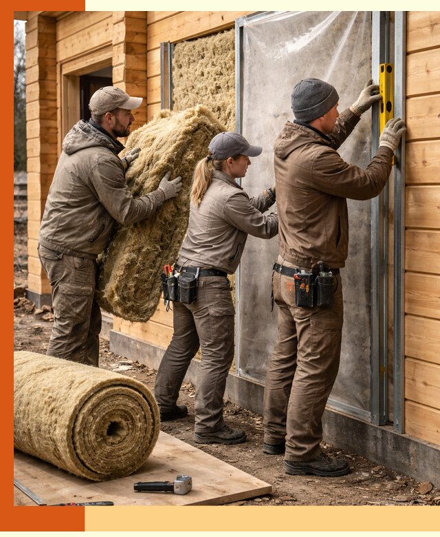 Утепление дома из двойного бруса в Острогожске качественно и надёжно
