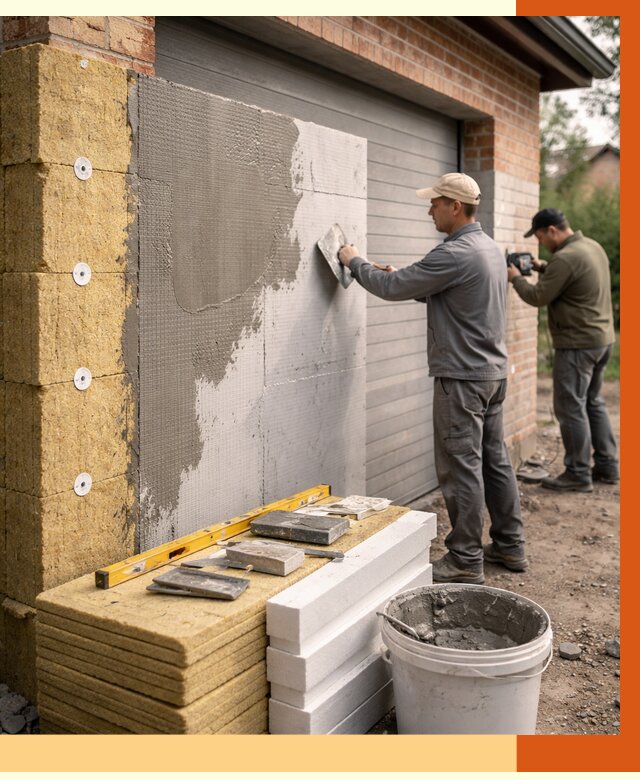 Утепление гаража снаружи в Острогожске от 4381 руб. за м2 — наружное утепление под ключ | ТепломастерСтг