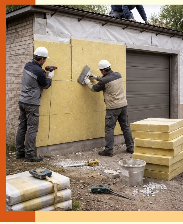 Утепление гаража снаружи в Острогожске качественно и надёжно