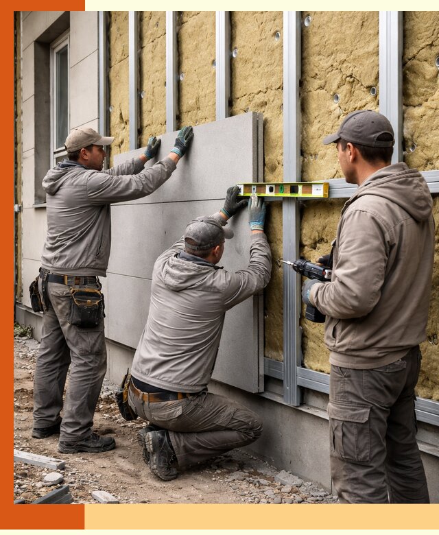 Утепление вентилируемого фасада под ключ в Острогожске