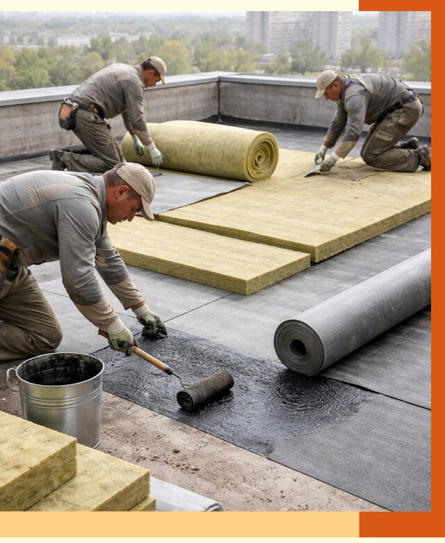 Утепление плоской крыши в Острогожске от 7510 руб./м2 под ключ | ТепломастерСтг