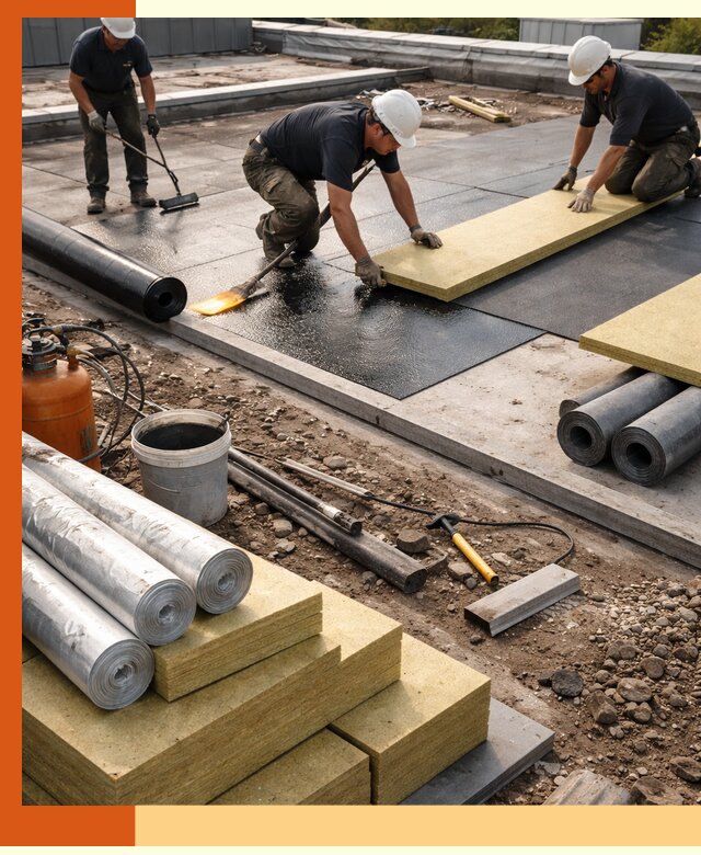 Утепление плоской крыши в Острогожске — надежная теплоизоляция и герметизация