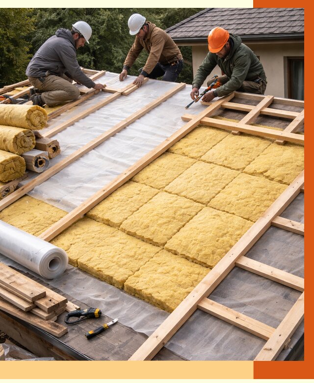 Утепление скатной крыши в Острогожске от 1304 руб./м2 под ключ | ТепломастерСтг