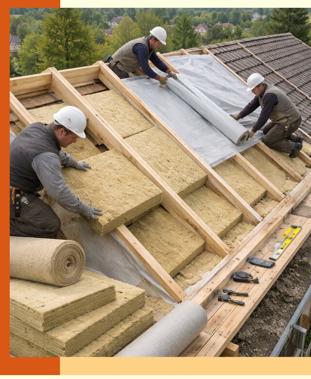 Утепление скатной крыши в Острогожске качественно и надёжно