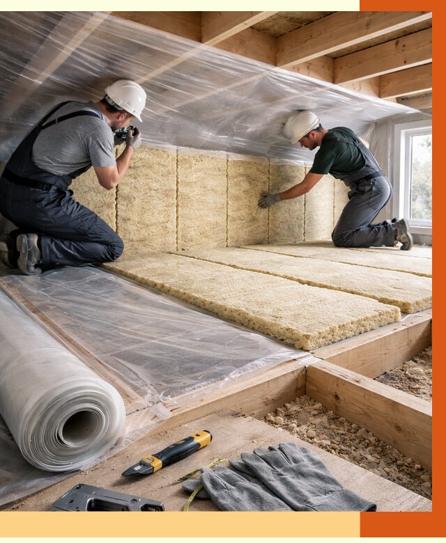 Утепление перекрытий в Острогожске от 2973 руб/м2 — утепление межэтажных и чердачных | ТепломастерСтг