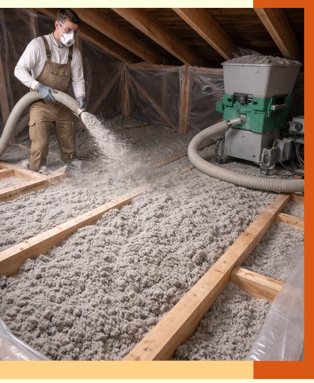 Утепление чердака эковатой в Острогожске от 1512 руб/м2 — заказать у ТепломастерСтг