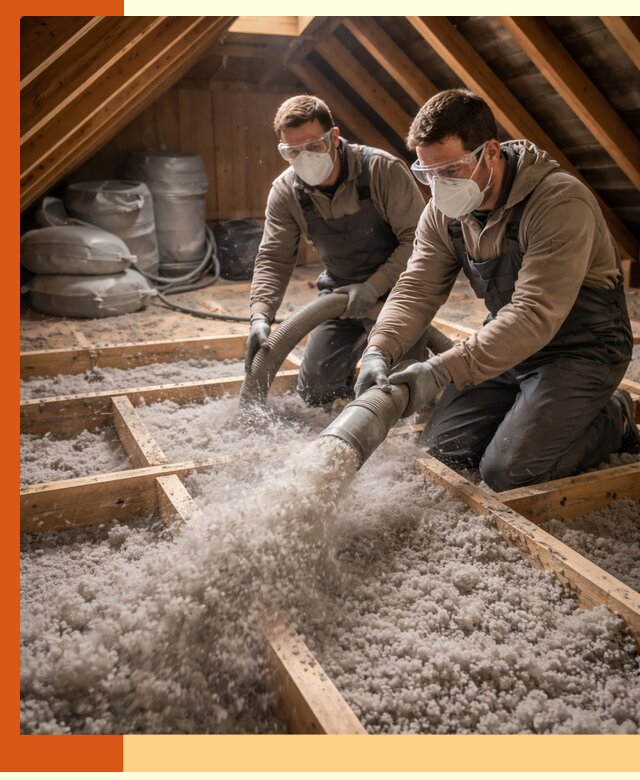 Утепление чердака эковатой в Острогожске — быстро и надёжно
