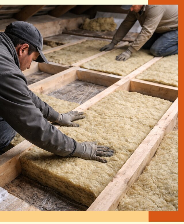 Утепление чердака минватой в Острогожске от 3651 руб/м2 под ключ | ТепломастерСтг