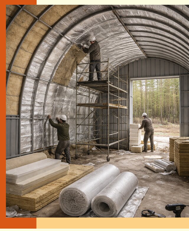 Утепление арочного ангара под ключ в Острогожске