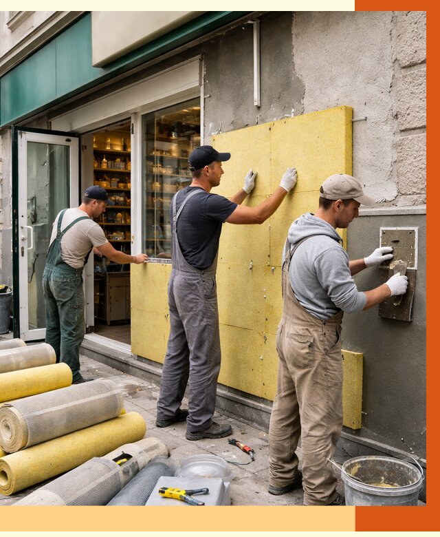 Утепление магазина в Острогожске от 4694 руб/м2 — цена, стены и снаружи | ТепломастерСтг