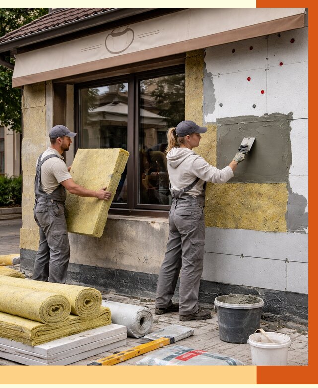 Утепление кафе в Острогожске от 4381 руб/м2 — комплексно под ключ | ТепломастерСтг