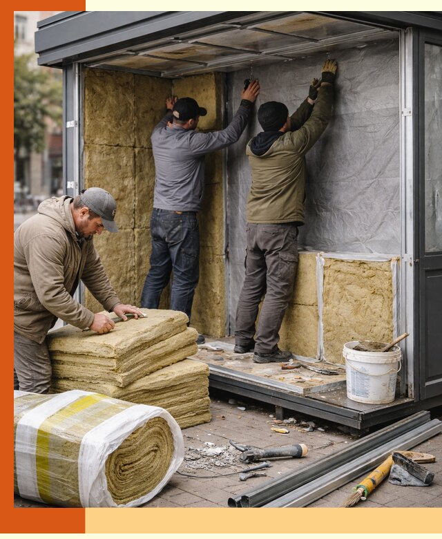 Утепление павильона шаурмы под ключ в Острогожске