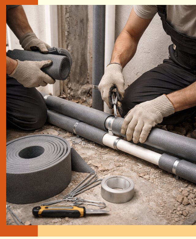 Утепление труб водоснабжения в Острогожске — монтаж и защита сети