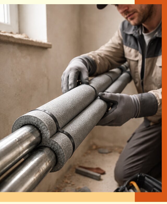 Утепление труб отопления в Острогожске от 2973 руб. за м² — услуги под ключ | ТепломастерСтг