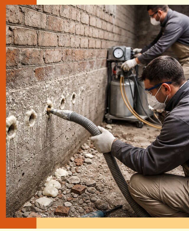 Заполнение колодцевой кладки ППУ в Острогожске быстро и герметично