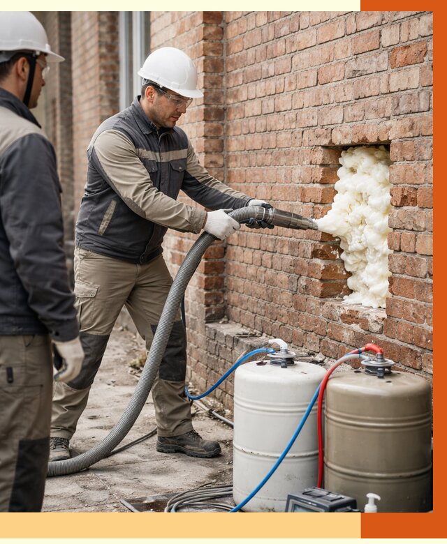 Заливка ППУ в пустоты кирпичной стены в Острогожске от 2869 руб. | ТепломастерСтг