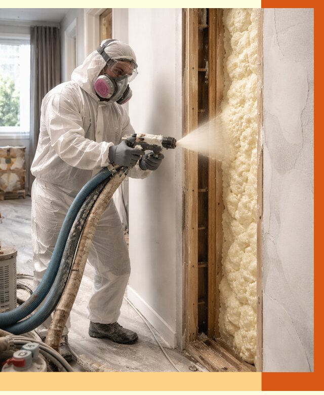 Межстеновое утепление ППУ в Острогожске от 2869 руб/м2 — межстенное утепление под ключ | ТепломастерСтг