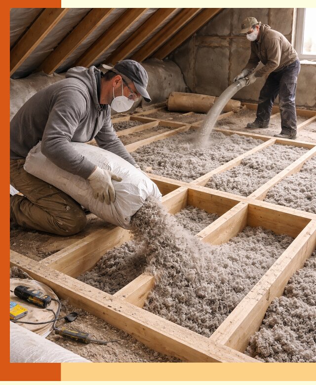 Заполнение полостей чердачного перекрытия в Острогожске качественно и надёжно