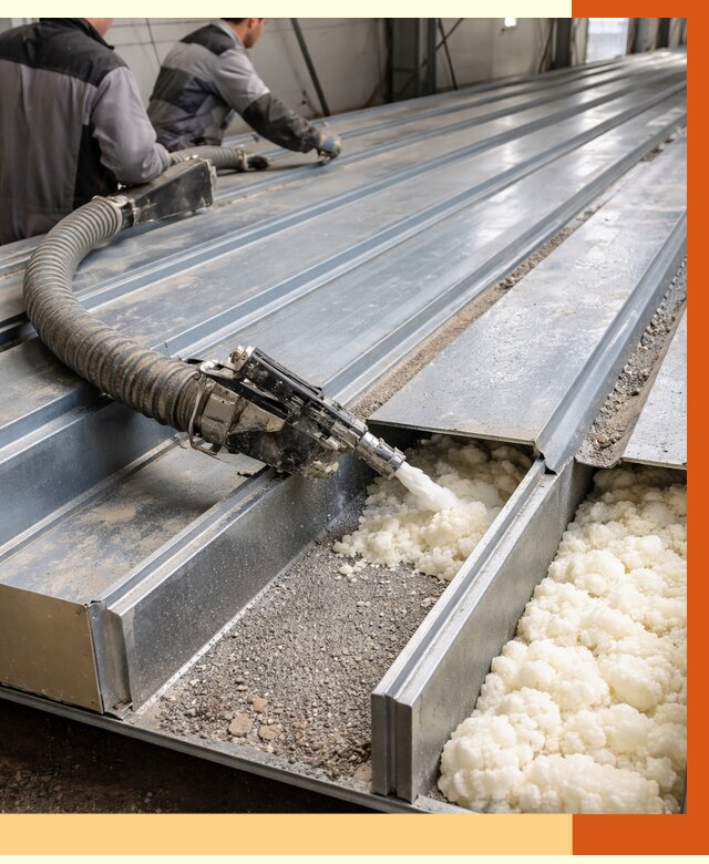 Заполнение пустот кровельных панелей в Острогожске от 7510 руб. под ключ | ТепломастерСтг