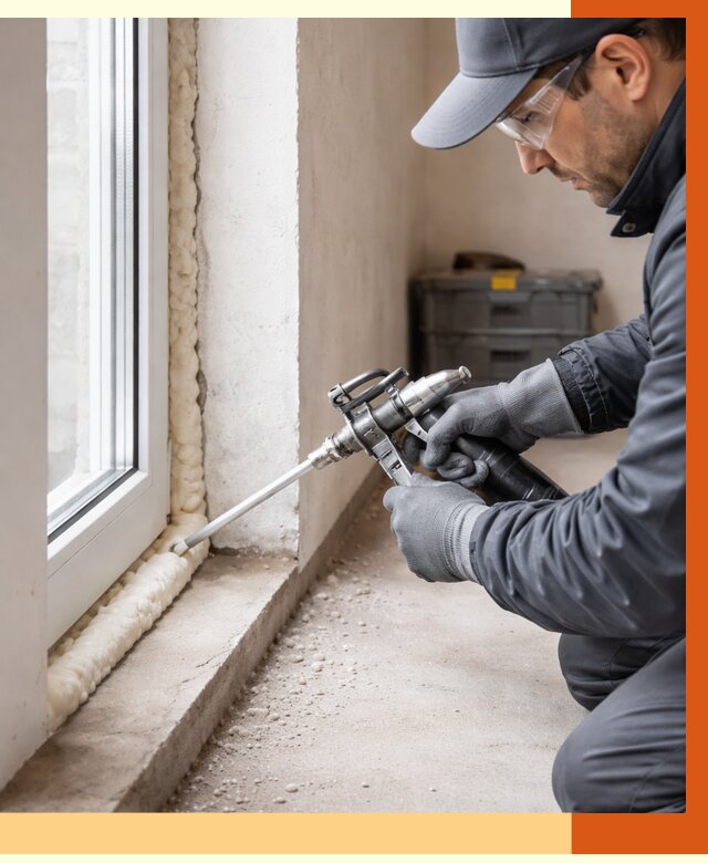 Герметизация стыков ППУ в Острогожске от 1721 руб. за м2 — утепление примыканий под ключ | ТепломастерСтг