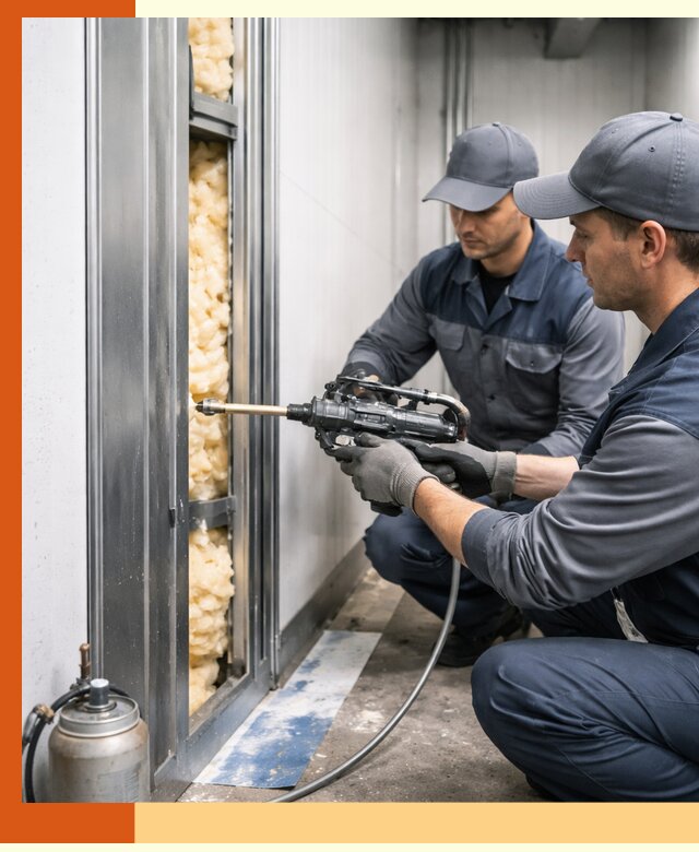 Заполнение пустот холодильных панелей в Острогожске специализированной пеной