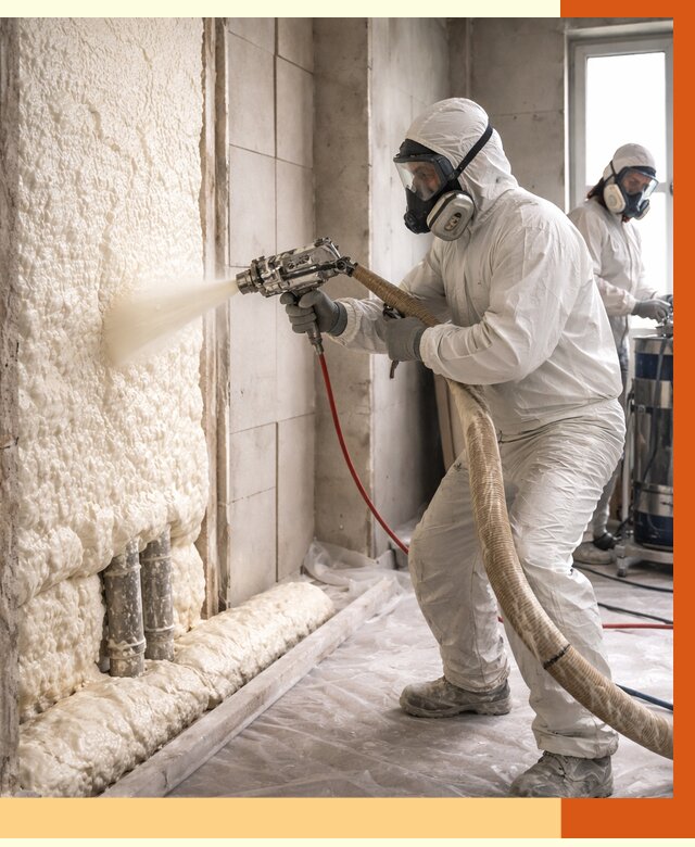 Напыление пенополиуретана в Острогожске от 7823 руб./м2 — услуги и монтаж ППУ | ТепломастерСтг