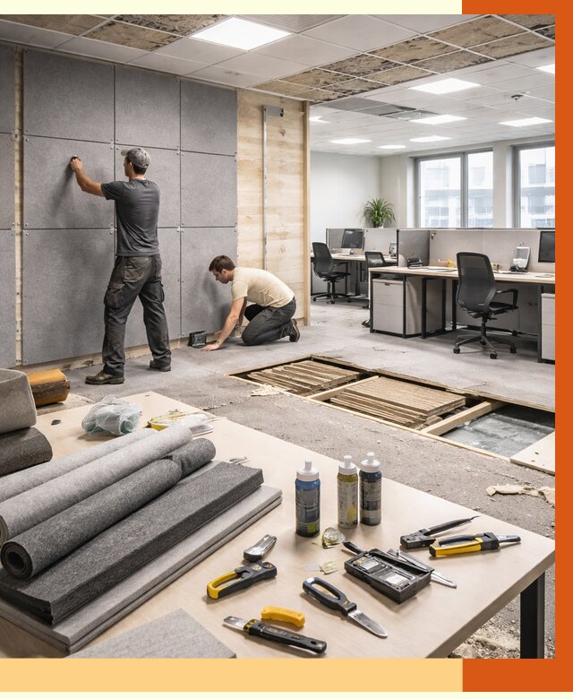 Профессиональная шумоизоляция офиса в Острогожске от 7041 руб. за м2 | ТепломастерСтг