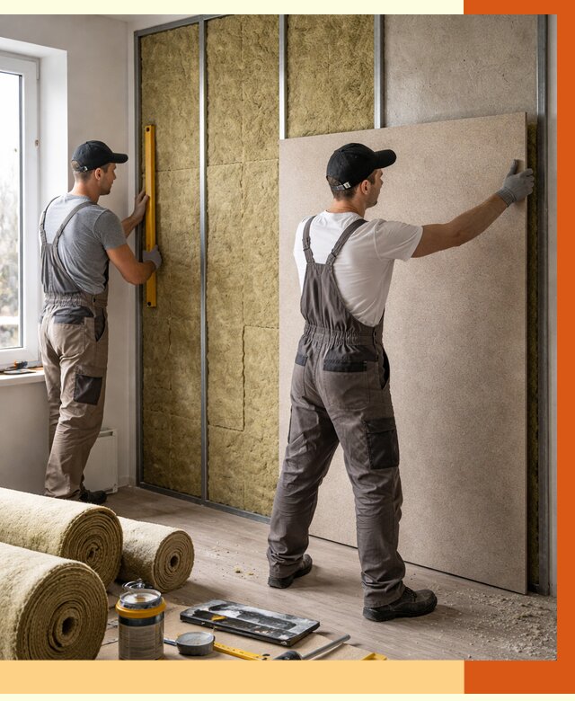 Шумоизоляция стен в Острогожске от 4694 руб/м2 — звукоизоляция стен под ключ | ТепломастерСтг