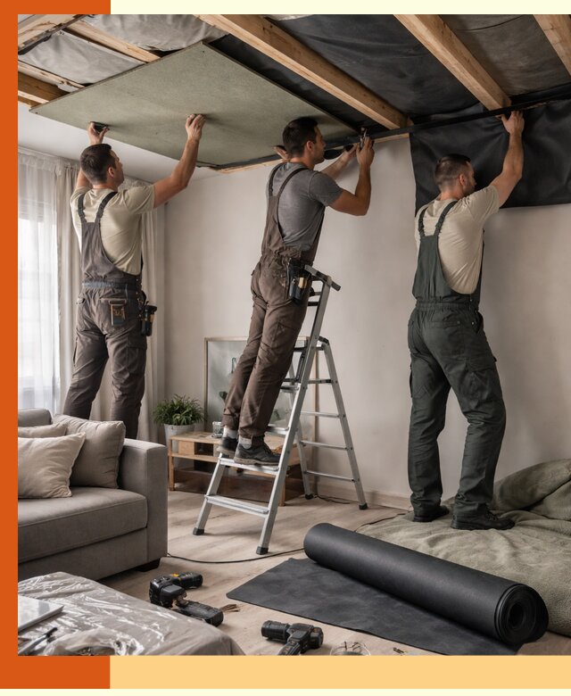 Шумоизоляция потолка в Острогожске — профессиональное устранение шумов