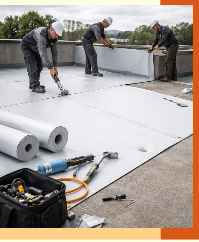 Гидроизоляция мембранной кровли в Острогожске от 7823 руб./м² — профессионально | ТепломастерСтг