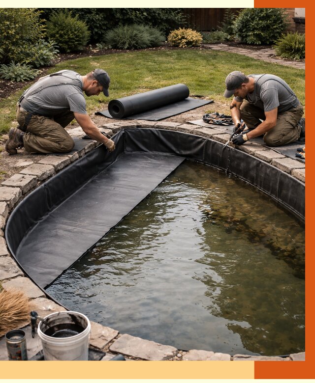 Гидроизоляция пруда в Острогожске от 15647 руб. под ключ | ТепломастерСтг профессионально