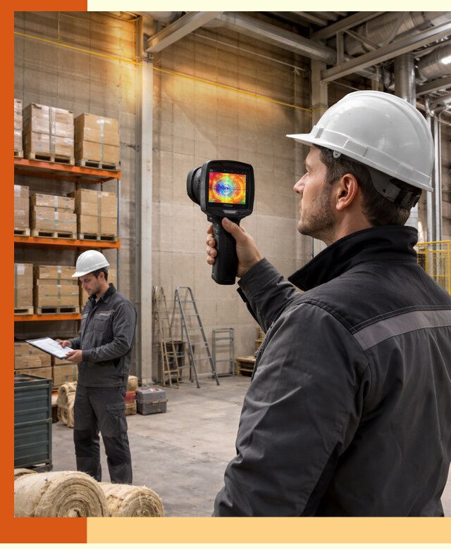 Тепловизионное обследование склада и выявление утечек в Острогожске