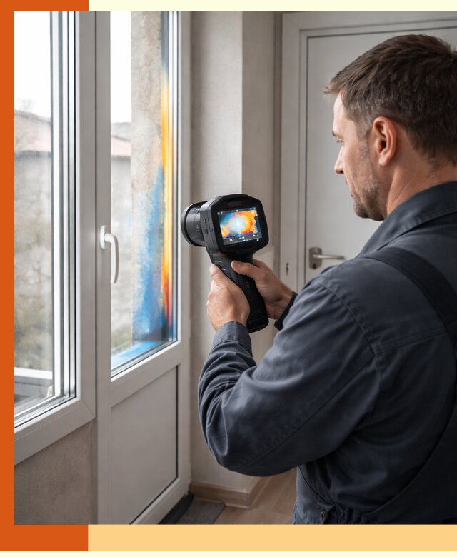 Тепловизионное обследование окон и дверей в Острогожске