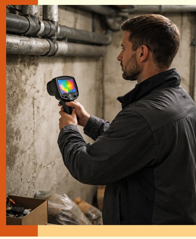 Тепловизионное обследование подвала в Острогожске для поиска утечек тепла