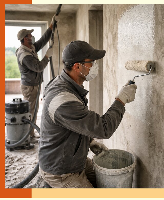 Подготовка поверхности под напыление утеплителя в Острогожске